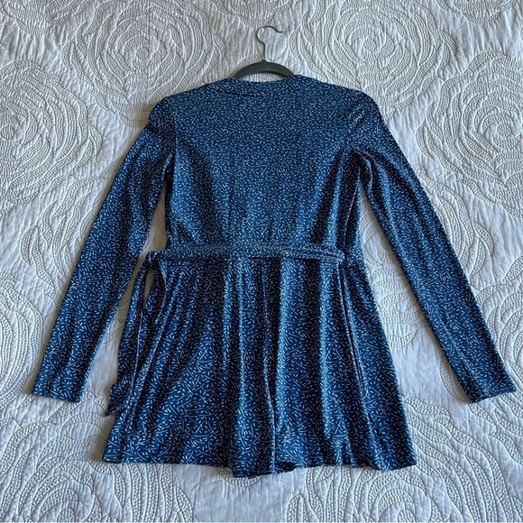 Diane Von Furstenberg (DVF) - Celeste Banded Wrap Romper - Blue/White - Picture 8 of 12